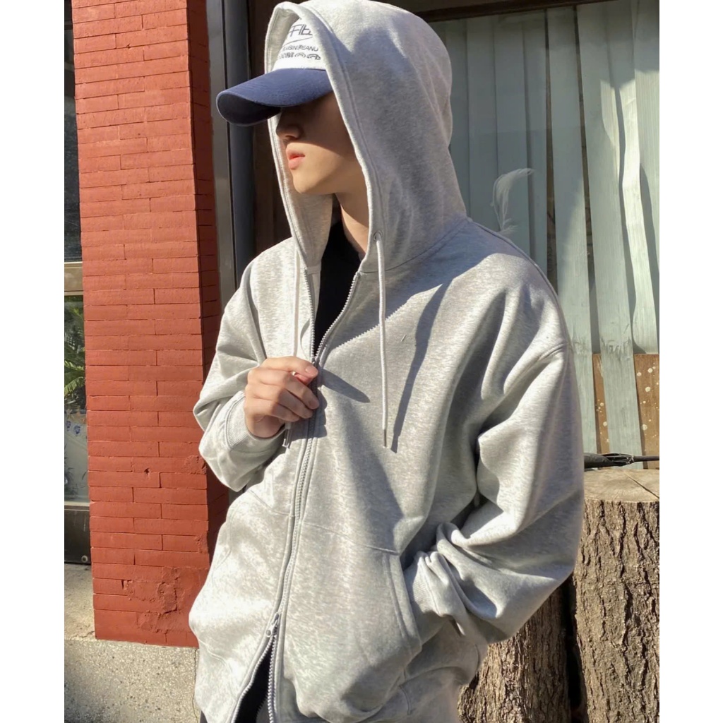 [AUTHENTIC 100%] Spao Korea áo khoác hoodie zip khóa kéo 2 chiều form unixex chính hãng trần bông