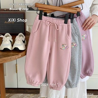 Quần dài lót lông cho bé HK KIDS, quần nỉ siêu dày dáng baggy giữ ấm mùa đông hàng Quảng Châu sz 2 - 7 tuổi (mã 241xx)