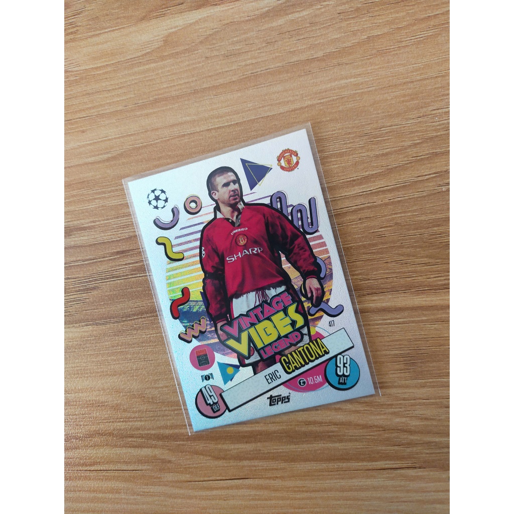 Thẻ Bóng Đá Topps Match Attax 24/25 24 25 2025 Eric Cantona - Vintage Vibes -Legend- Manchester Unit