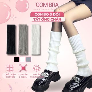 COMBO 3 đôi tất ống chân dệt kim Gom Bra, vớ lolita phong cách y2k dày dặn giữ ấm chân - AJ-2501-CB3