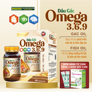 [DATE 2027] Dầu gấc Omega 369 Bổ sung vitamin làm đẹp da, chống lão hóa nhức mỏi mắt, phát triển não bộ - Hộp 50 viên