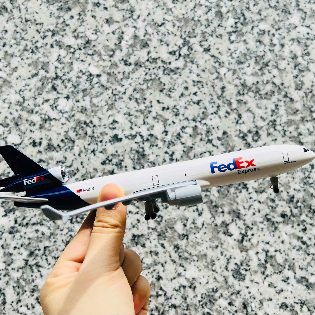 Mô Hình Kim Loại Máy Bay 20CM "FedEx Express Airlines" McDonnell Douglas MD-11 Tỉ Lệ 1:400 (Fullbox)
