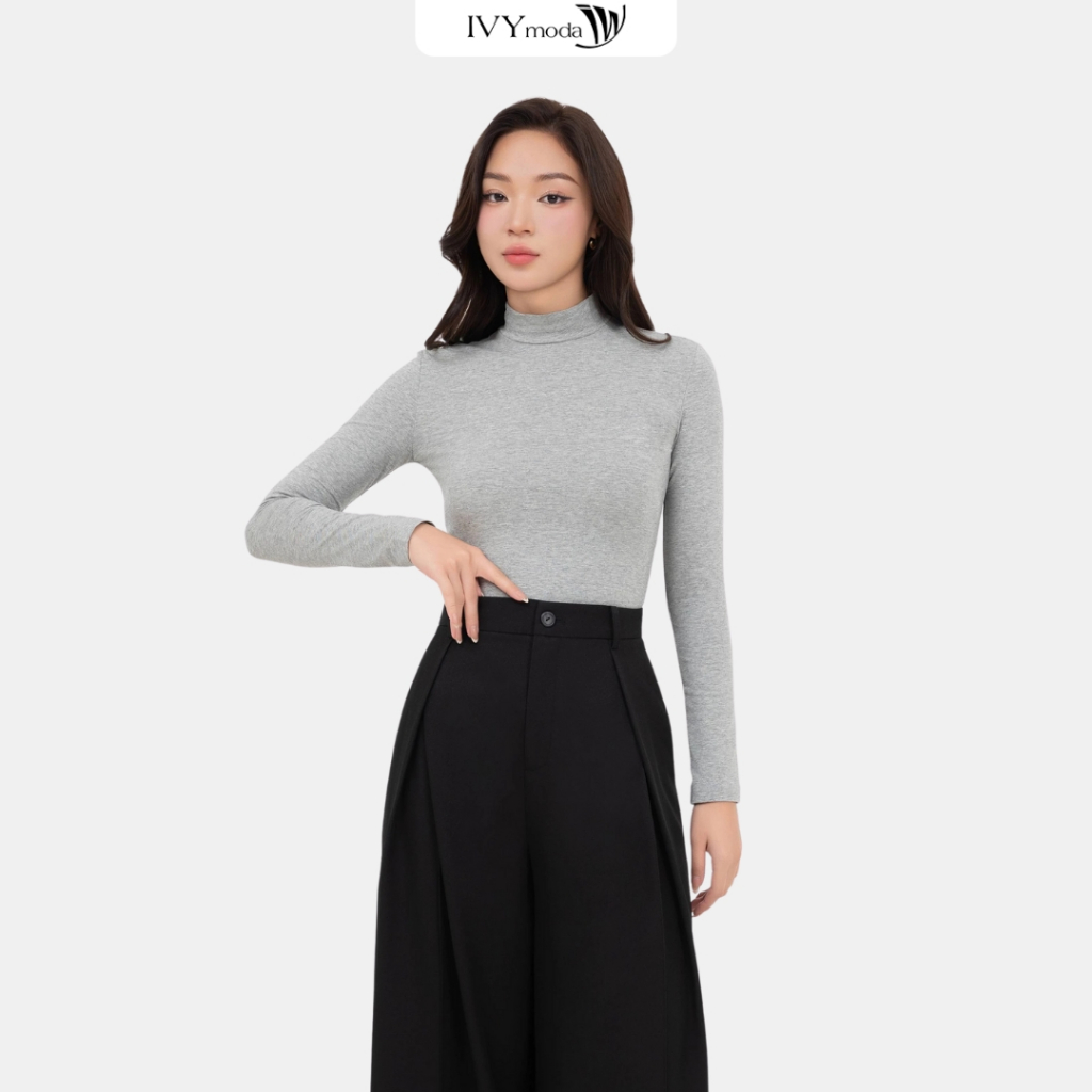 Áo thun nữ cổ lọ IVY moda MS 58P0158