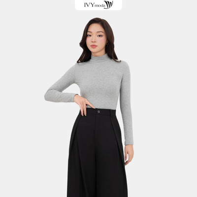 Áo thun nữ cổ lọ IVY moda MS 58P0158