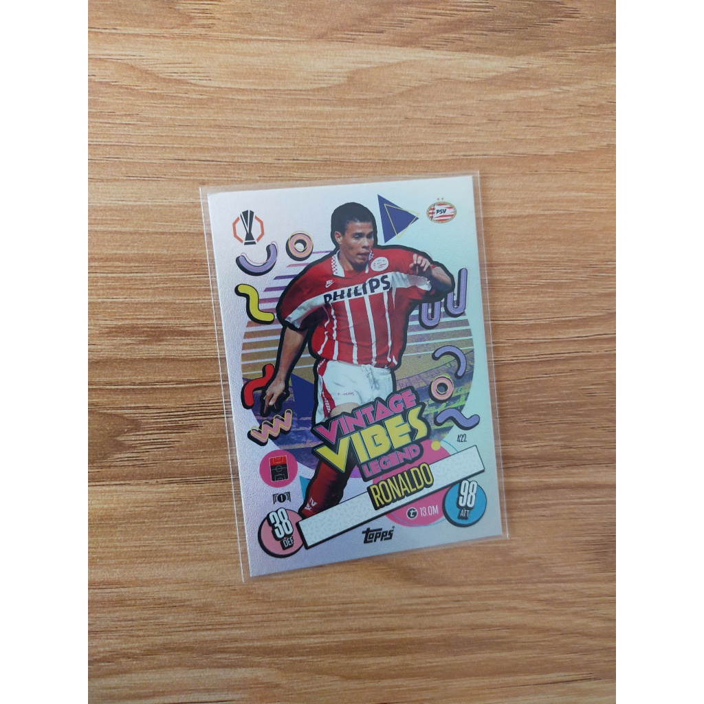 Thẻ Bóng Đá Topps Match Attax 24/25 24 25 2025 Ronaldo de Lima - R9 - Vintage Vibes - Legend - PSV E