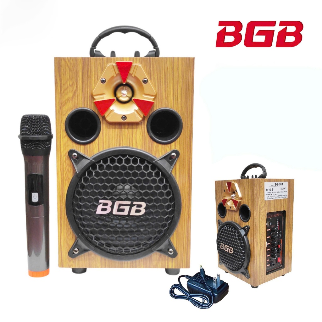 LOA XÁCH TAY hát Karaok, kèm 1 Mic không dây chống hú, Bass 16 BGB