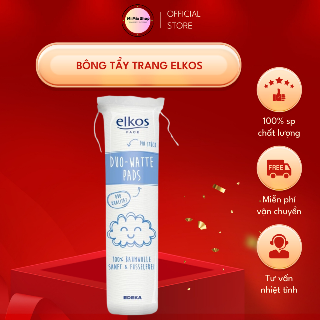 Bông Tẩy Trang Elkos - Đức(140 cái)