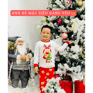 [HỎA TỐC HCM] Bộ NOEL Cho Bé Trai Bé Gái 8-30KG, Quần Áo Ông Già Noel Chất Thun Lạnh Co Giãn tốt Thoải Mái cho bé