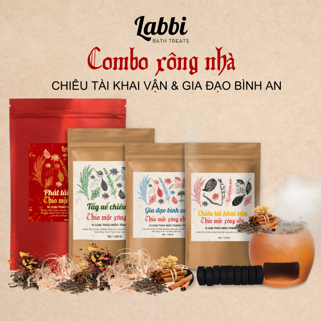 Chiêu tài khai vận & Gia đạo bình an & Tẩy uế chiêu tài THẢO MỘC XÔNG NHÀ [Labbi]