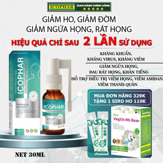 [DATE 2027] Xịt họng giảm ho Herbal Pharynx ICOPHAR - Chai 30mL - Giảm ho, giảm đờm, giảm đau rát họng, ngứa họng