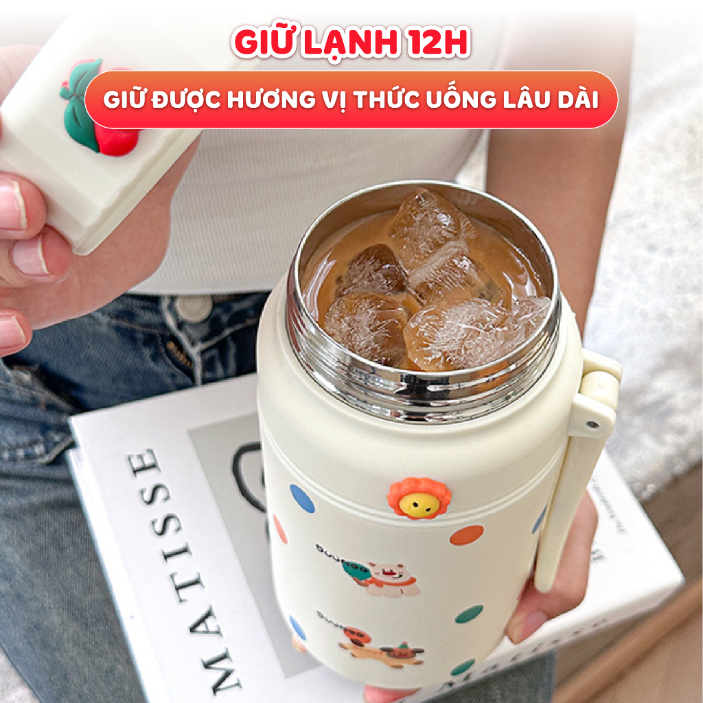 Bình giữ nhiệt NIUMI hoạ tiết dễ thương Fashion Cup 1000ml, inox 316 có lưới lọc trà tiện lợi | BigBuy360 - bigbuy360.vn