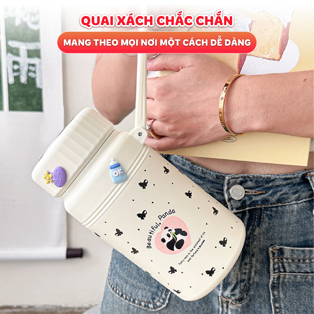 Bình giữ nhiệt NIUMI hoạ tiết dễ thương Fashion Cup 1000ml, inox 316 có lưới lọc trà tiện lợi | BigBuy360 - bigbuy360.vn