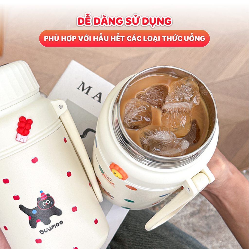 Bình giữ nhiệt NIUMI hoạ tiết dễ thương Fashion Cup 1000ml, inox 316 có lưới lọc trà tiện lợi | BigBuy360 - bigbuy360.vn