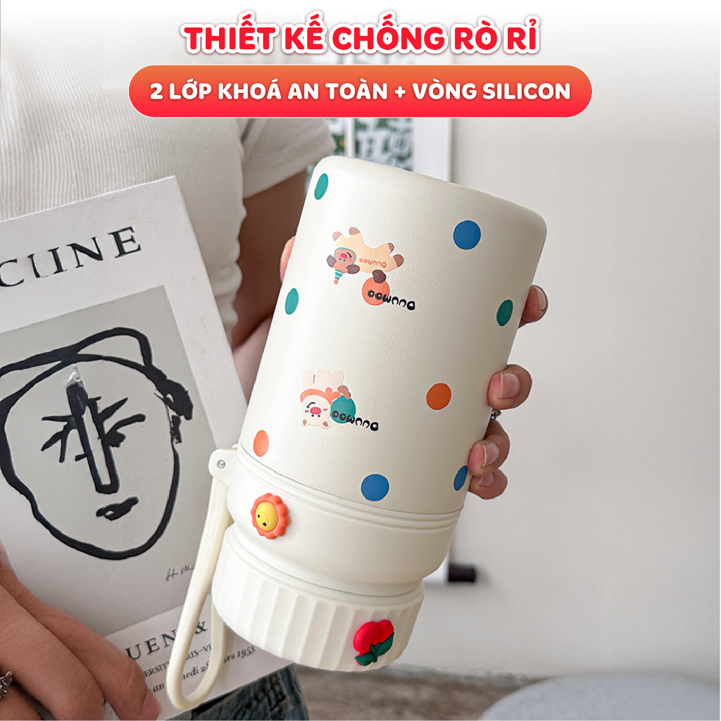 Bình giữ nhiệt NIUMI hoạ tiết dễ thương Fashion Cup 1000ml, inox 316 có lưới lọc trà tiện lợi | BigBuy360 - bigbuy360.vn