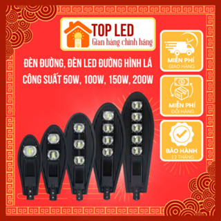 Đèn đường, đèn led đường hình lá công suất 50w, 100w, 150w, 200w đèn chiếu sáng đường phố, công viên,  công trường