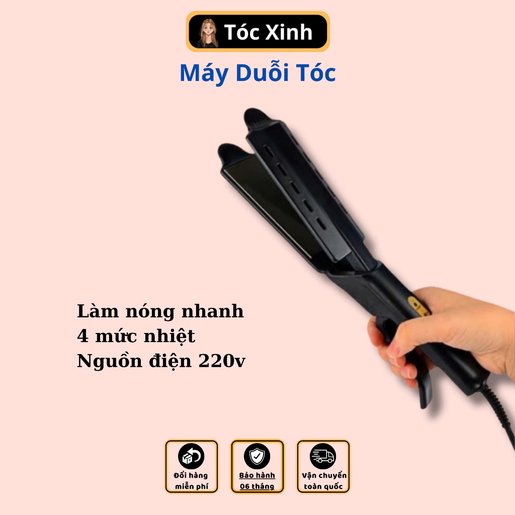 Máy Duỗi Tóc, Ép Tóc Thẳng Bản To 4 Mức Chỉnh Nhiệt  MLT01