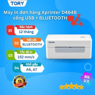 [XP-464B] [IN ĐIỆN THOẠI] Máy in đơn hàng, tem nhãn kết nối điện thoại Xprinter khổ A6 in qua Bluetooth, Wifi không dây
