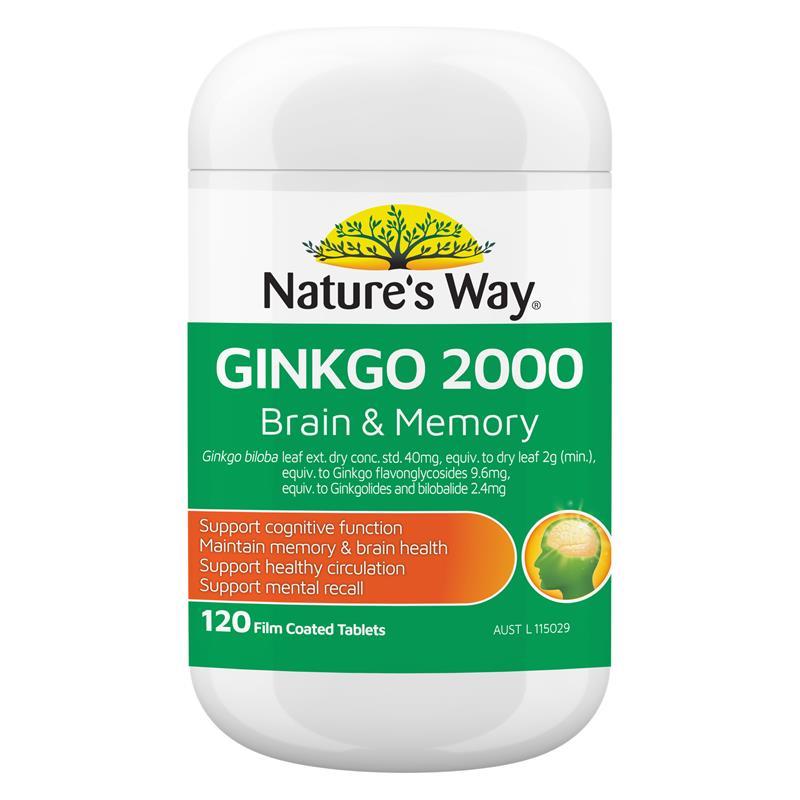 Viên uống bổ não Nature's Way Ginkgo 2000 Brain & Memory 120 Viên
