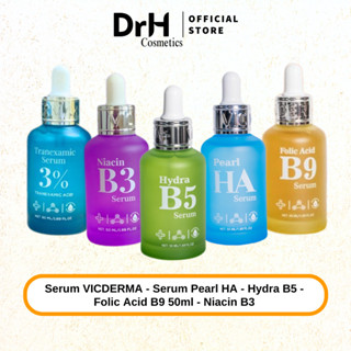 Serum Phục Hồi, Cấp Ẩm, Làm Dịu Nhanh chóng VICDERMA+ Serum Pearl HA - Hydra B5 - Folic Acid B9 50ml