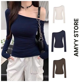 Áo Trễ Vai Dài Tay Nữ, Áo Lệch Vai Form Ôm Body Quyến Rũ Vải Cotton Zip Loại 1 Dầy Dặn Mềm Mại Co Dãn MA129