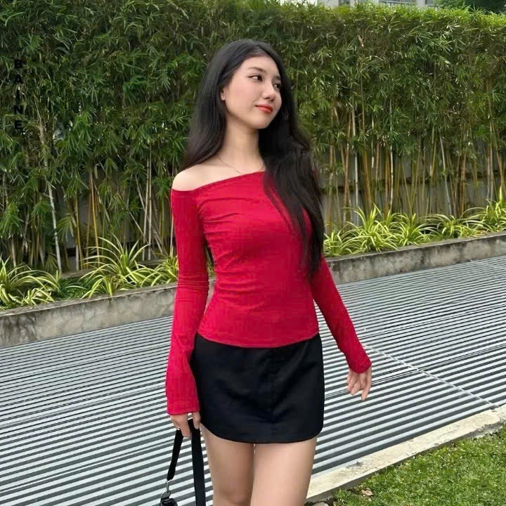 Áo Trễ Vai Dài Tay Nữ, Áo Lệch Vai Form Ôm Body Quyến Rũ Vải Cotton Zip Loại 1 Dầy Dặn Mềm Mại Co Dãn MA129 | BigBuy360 - bigbuy360.vn