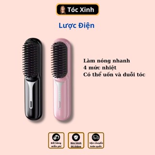Lược Điện Duỗi Tóc - Chải Tóc Không Dây Có ion Âm Chống Khô Sơ Tóc Lên Nhiệt Nhanh Chống Bỏng