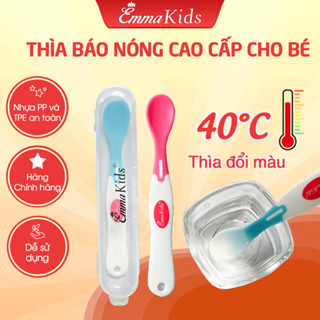 Thìa Báo Nóng Emmakids Cho Bé, Muỗng Ăn Dặm Chất Liệu Nhựa TPE An Toàn Báo Nhiệt Từ 35 Độ Cao Cấp