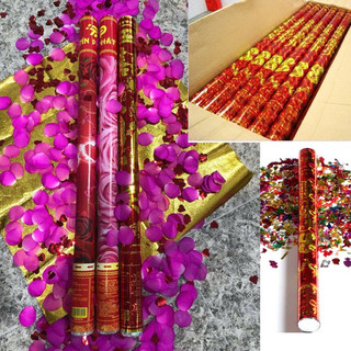   Lốc 6 Quả  Ống Phụt Giấy Hoa Hồng Mix Trái Tim Phụt Kim Tuyến Nhiều Màu Dùng Trong Sự Kiện 