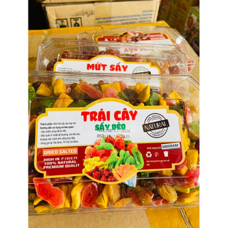 Hộp TRÁI CÂY  -  MỨT SẤY DẺO 100% NATURAL 500gr