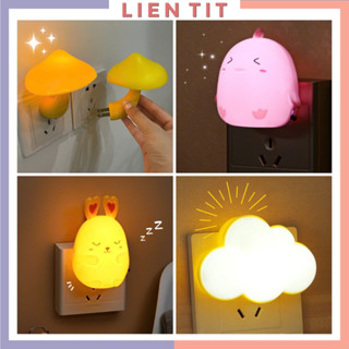 Đèn ngủ cảm ứng bóng led cảm biến ánh sáng tự động bật tắt hình dễ thương cắm điện trực tiếp, đèn decor phòng ngủ mini