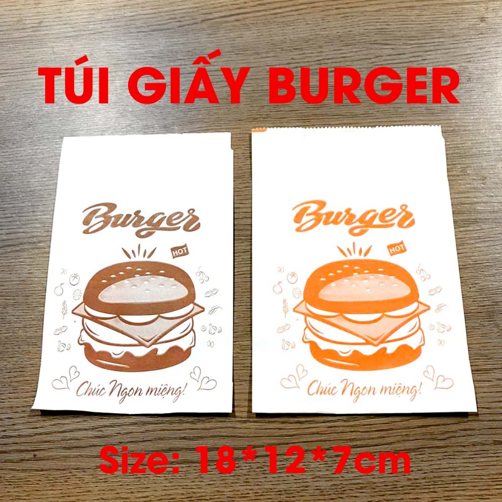 1000 Túi Đựng Burger (giấy hút dầu MG & giấy Fort - Hình Bánh)