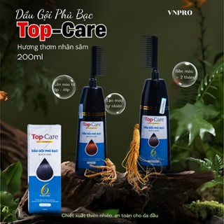 Dầu Gội Phủ Bạc Top - Care 200ml , Tạo Màu Tóc Nâu Đen , Hương Nhân Sâm
