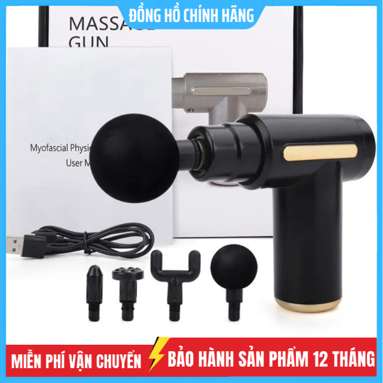 Máy massage cầm tay mini đấm lưng mát xa trị liệu cổ vai gáy 4 đầu 6 chế độ