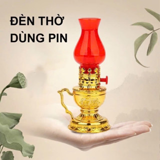 Đèn Dầu Điện Tử Dùng Pin, Đèn Để Bàn Thờ, Đèn Thờ Vĩnh Cửu, Đèn Dầu Thờ Cúng, Đèn Dầu Không Khói Ánh Sáng Chân Thật Deco