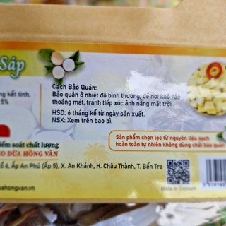 Kẹo dừa sáp nguyên chất Hồng Vân (mẫu mới, túi giấy 500g)