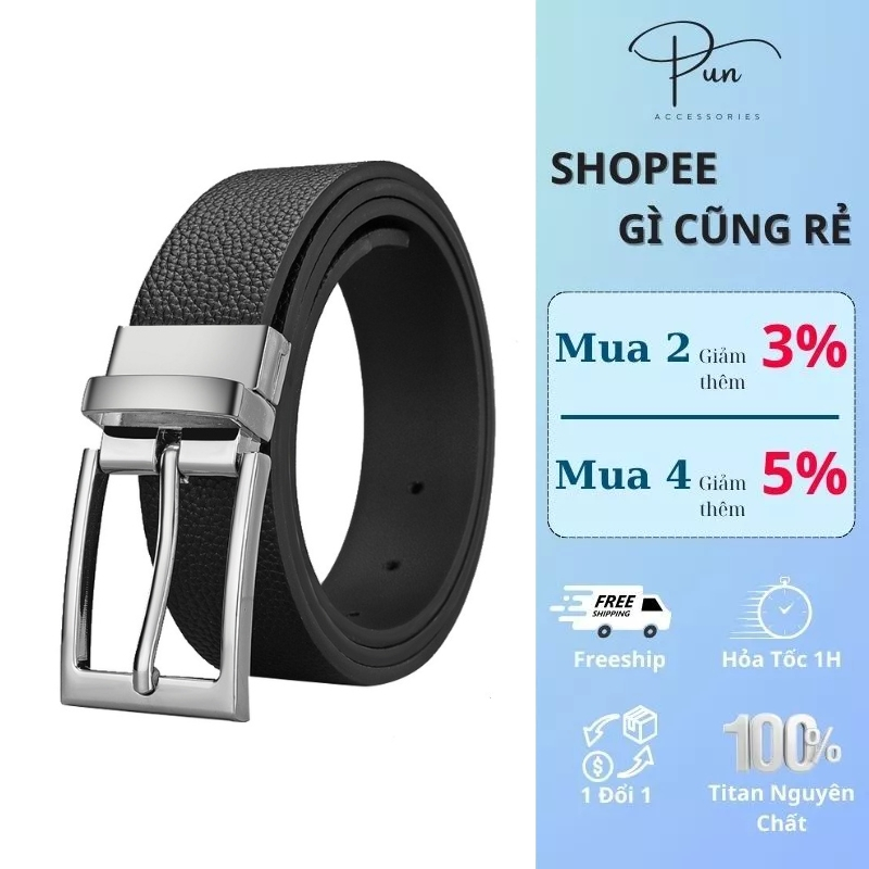 Thắt lưng nam nữ 2 mặt da Pu siêu bền dễ dàng thay đổi kiểu dáng thời trang Kuu Clothes - Thắt Lưng 