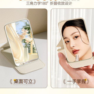  Gương soi mini bỏ túi gấp gọn 10.8x7cm Di Động Cầm Tay Gương Trang Điểm  mặt lưng da PU sang trọng 