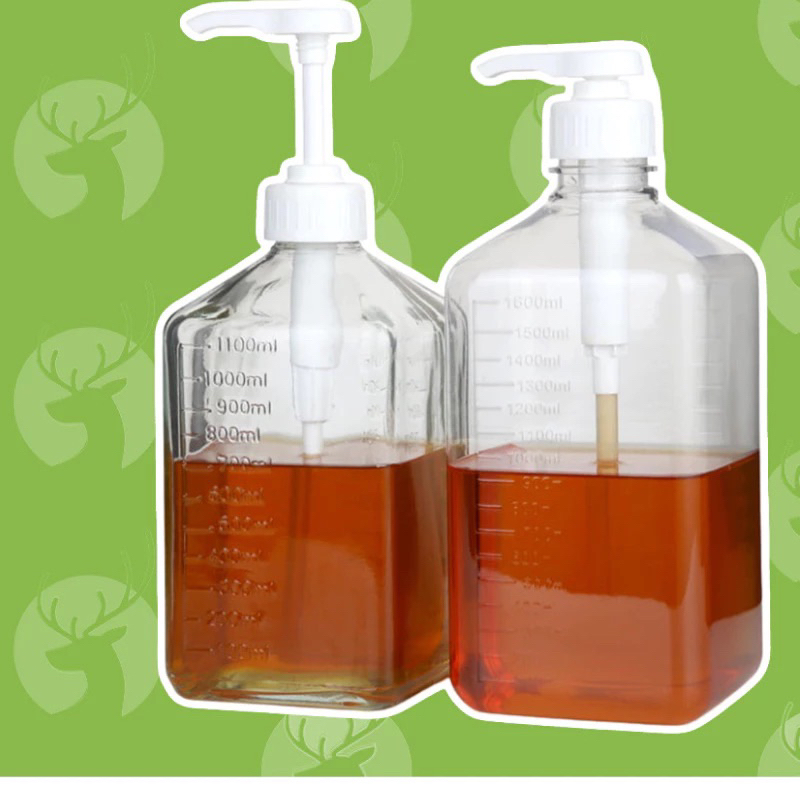 Bình bơm nước đường, siro thủy tinh có vòi pump đỊnh lượng 10ml 1 lần