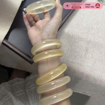 Vòng Tay Thạch Anh Vàng Bản Hẹ Khởi Quang - Ngọc Trai Trường Thịnh
