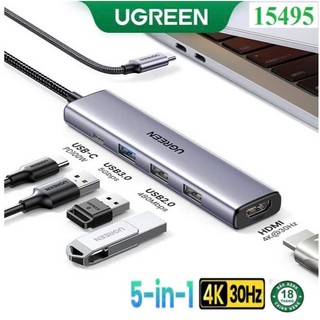 Hub chuyển đổi usb type c 5 in 1 ugreen 15495 cm136