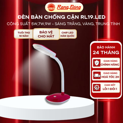 Đèn học Rạng Đông RD-RL-19 5W, ánh sáng thư giãn, chống cận thị, để bàn học/ bàn làm việc