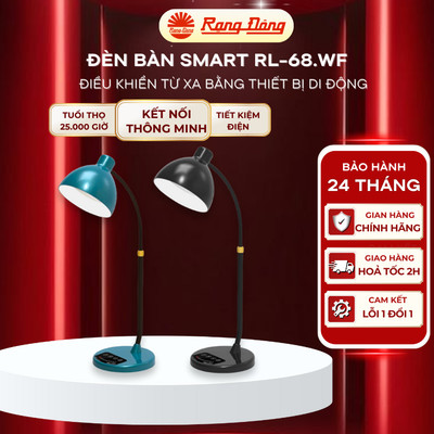 Đèn bàn thông minh Rạng Đông RD-RL-68 12W, đổi 3 màu ánh sáng, tăng giảm độ sáng, điều khiển thông qua điện thoại smart