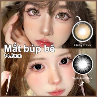 [0.00~-6.00]Magister kính áp tròng 2 chiếc Đen Mắt To kính áp tròng14.5MM Đôi mắt búp bê Kính áp tròng màu đen