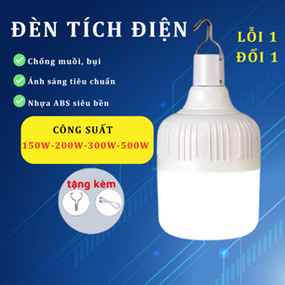 Bóng Đèn Led Bi Tích Điện Đa Năng Demino Siêu Sáng Có Móc Treo Kèm Theo Móc Treo