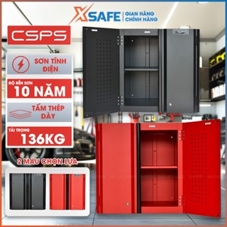 Tủ dụng cụ treo tường 2 cánh cửa CSPS, sơn tĩnh điện 2 màu đen/đỏ, độ bền 10 năm, tải trọng 136kg