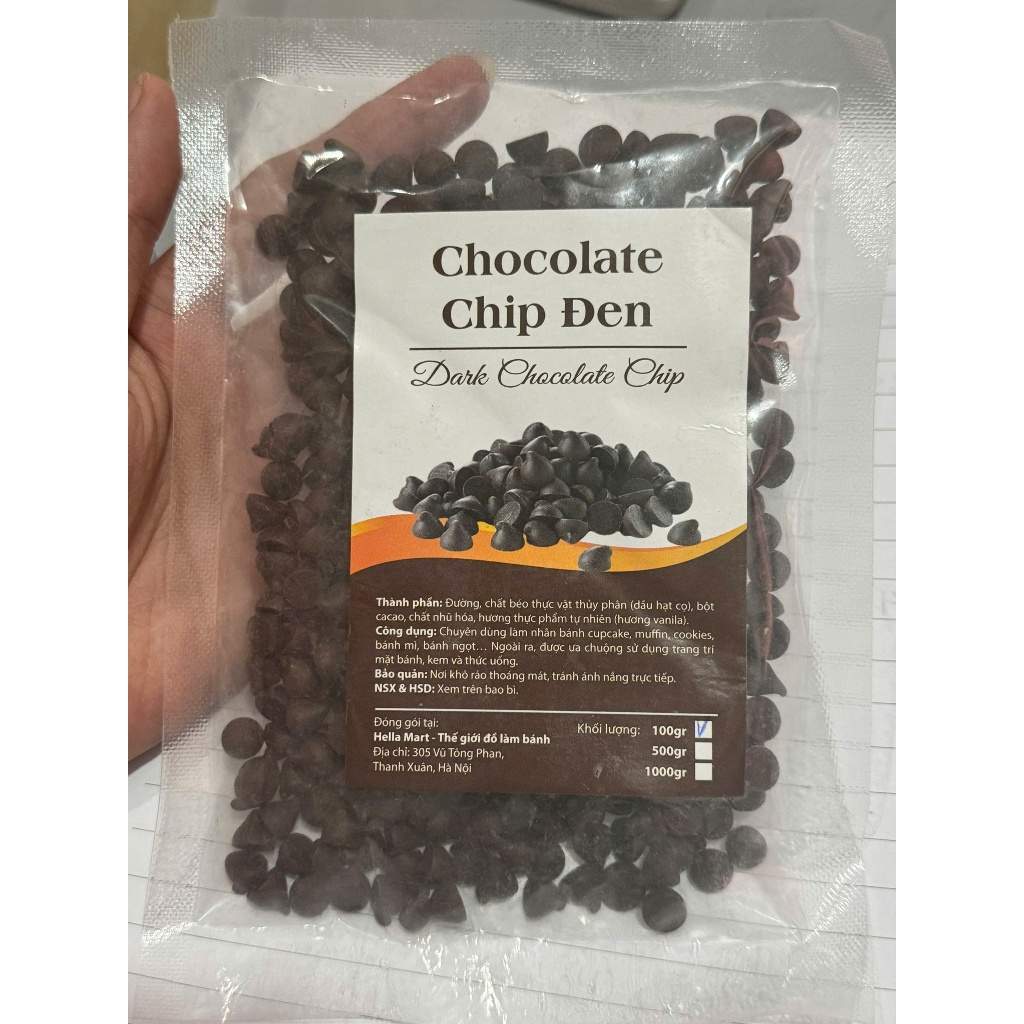 Socola chip đen Singapore (100 gam)