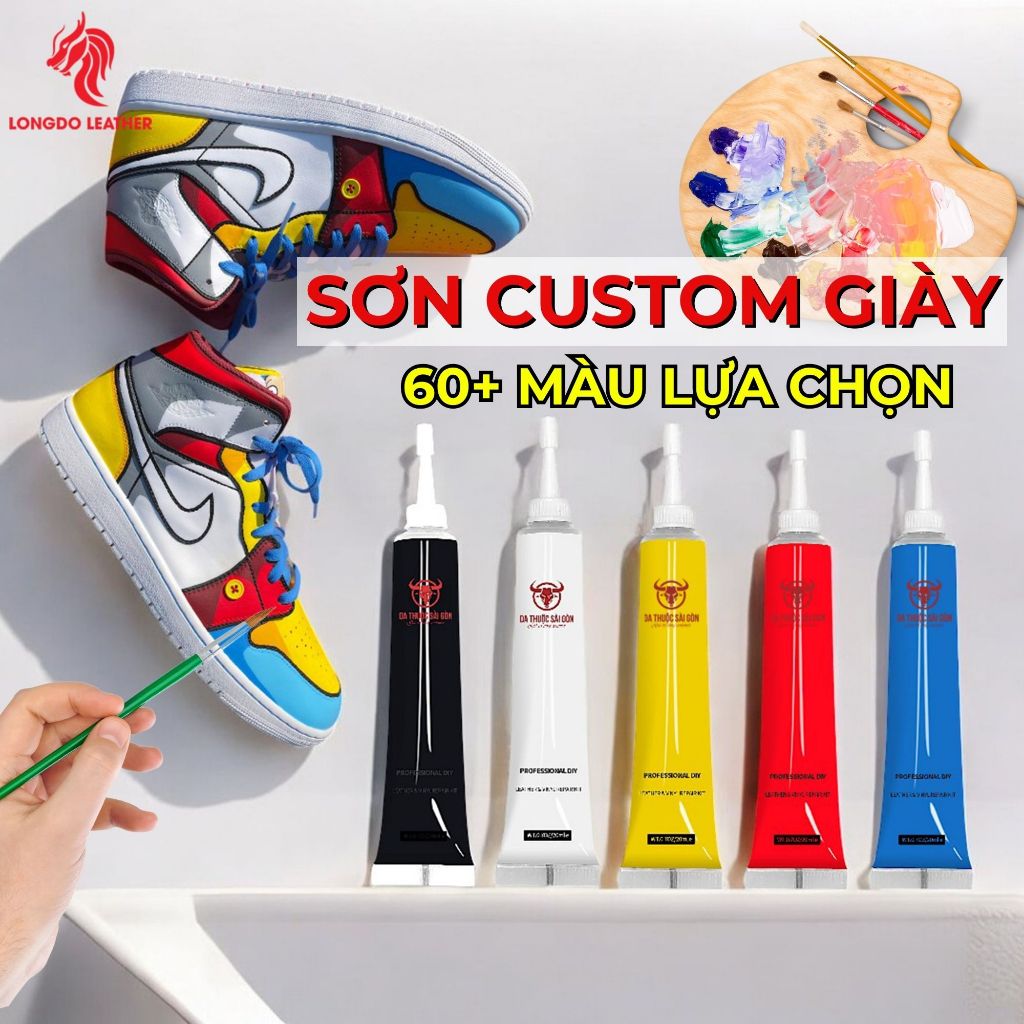 Màu acrylic dạng tuýp chuyên vẽ giày da, túi xách, quần áo - LONGDO LEATHER