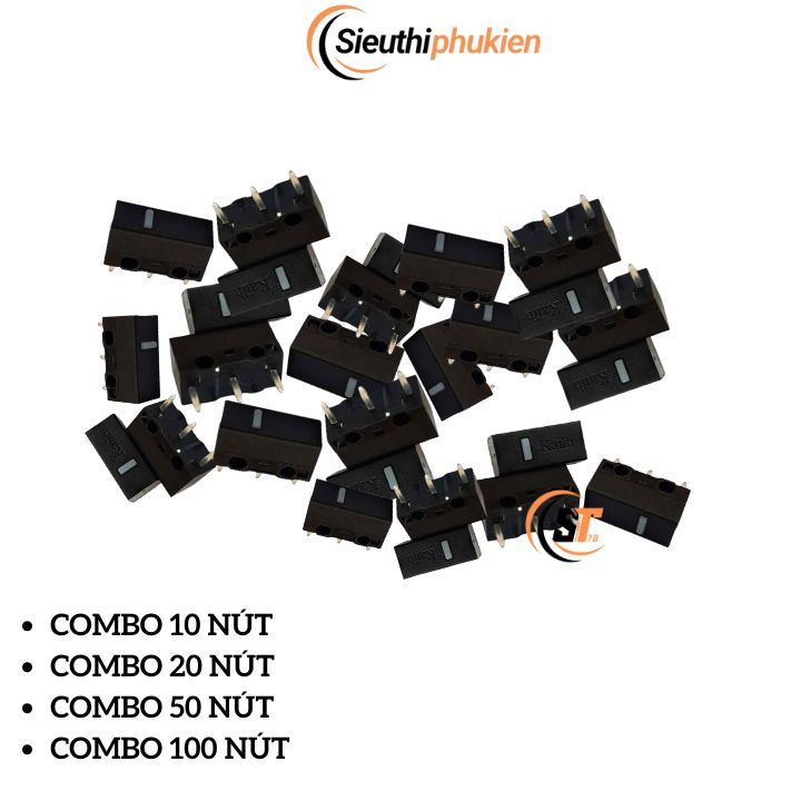 Combo 100c Nút click chuột Kailh trắng, Switch bấm chuột Kailh xịn