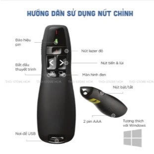 Bút Trình Chiếu R400 LGT/ARIGATOO Laser 2.4G Chỉ Màn Hình Máy Chiếu, TẶNG BAO DA, Bảo Hành 12 Tháng