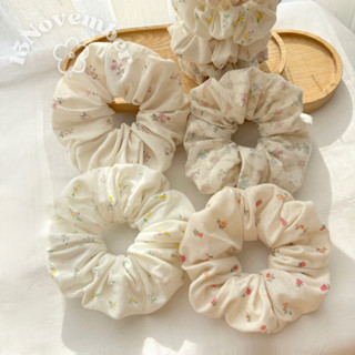 [SIÊU TO] Scrunchies Set Cột Tóc Vải Linen Hoạ Tiết Hoa Nhí Vintage Size Lớn Phồng To Hot Trend